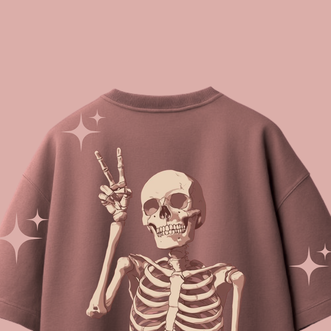 Grim Peace Oversized Skeleton Graphic Tee